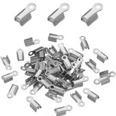 50 komada 304 nehrđajućeg čelika savijena kožna užad Završeci Kape Savjeti za kopče Konektor za izradu nakita DIY narukvica Ogrlica pribor