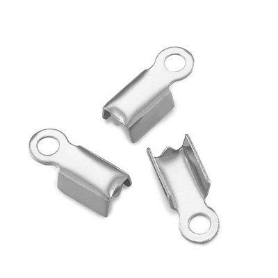 50 komada 304 nehrđajućeg čelika savijena kožna užad Završeci Kape Savjeti za kopče Konektor za izradu nakita DIY narukvica Ogrlica pribor