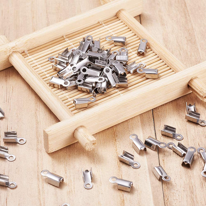 50 komada 304 nehrđajućeg čelika savijena kožna užad Završeci Kape Savjeti za kopče Konektor za izradu nakita DIY narukvica Ogrlica pribor