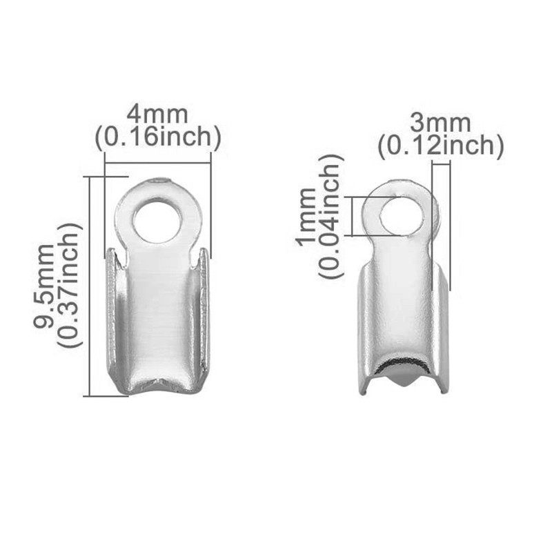 50 komada 304 nehrđajućeg čelika savijena kožna užad Završeci Kape Savjeti za kopče Konektor za izradu nakita DIY narukvica Ogrlica pribor