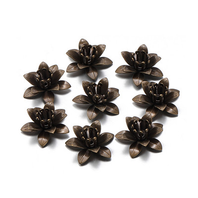 10 tk vasest filigraanist lillepõhjast helme otsa korgi kandik isetehtud ehete tegemiseks Roosakulla hõbedase värvi võlusid Leiud Aksessuaarid