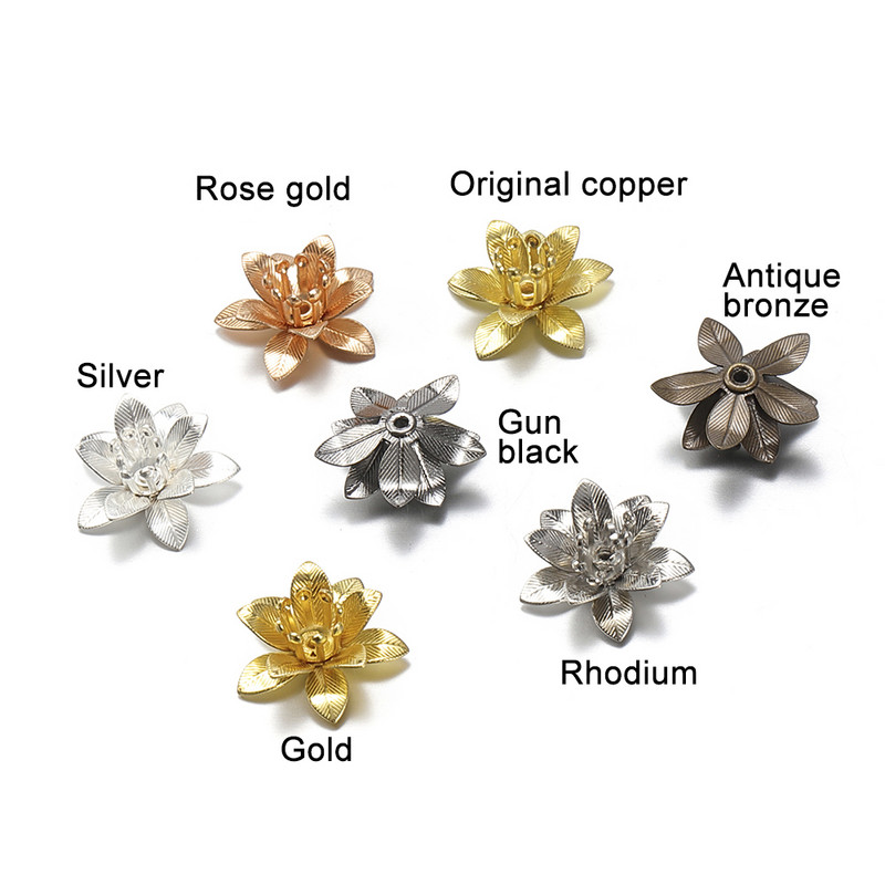 10 tk vasest filigraanist lillepõhjast helme otsa korgi kandik isetehtud ehete tegemiseks Roosakulla hõbedase värvi võlusid Leiud Aksessuaarid