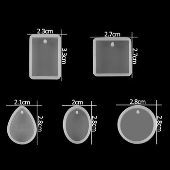 5 бр. Форми за висулка от епоксидна смола Смесен размер Отливки от силиконова UV смола за изработка на бижута Направи си сам Консумативи Аксесоари