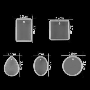 5 τεμάχια κρεμαστά καλούπια εποξειδικής ρητίνης Μικτού μεγέθους Χύτευση σιλικόνης καλούπια ρητίνης υπεριώδους ακτινοβολίας για κοσμήματα DIY Making Findings Supplies Αξεσουάρ