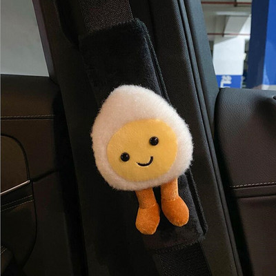 2021 Crtani slatki plišani žumanjak Navlaka za sigurnosni pojas Kreativna navlaka za volan Naslon za glavu Jastuk za vrat Ukras za unutrašnjost automobila
