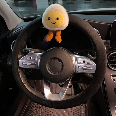 2021 Crtani slatki plišani žumanjak Navlaka za sigurnosni pojas Kreativna navlaka za volan Naslon za glavu Jastuk za vrat Ukras za unutrašnjost automobila