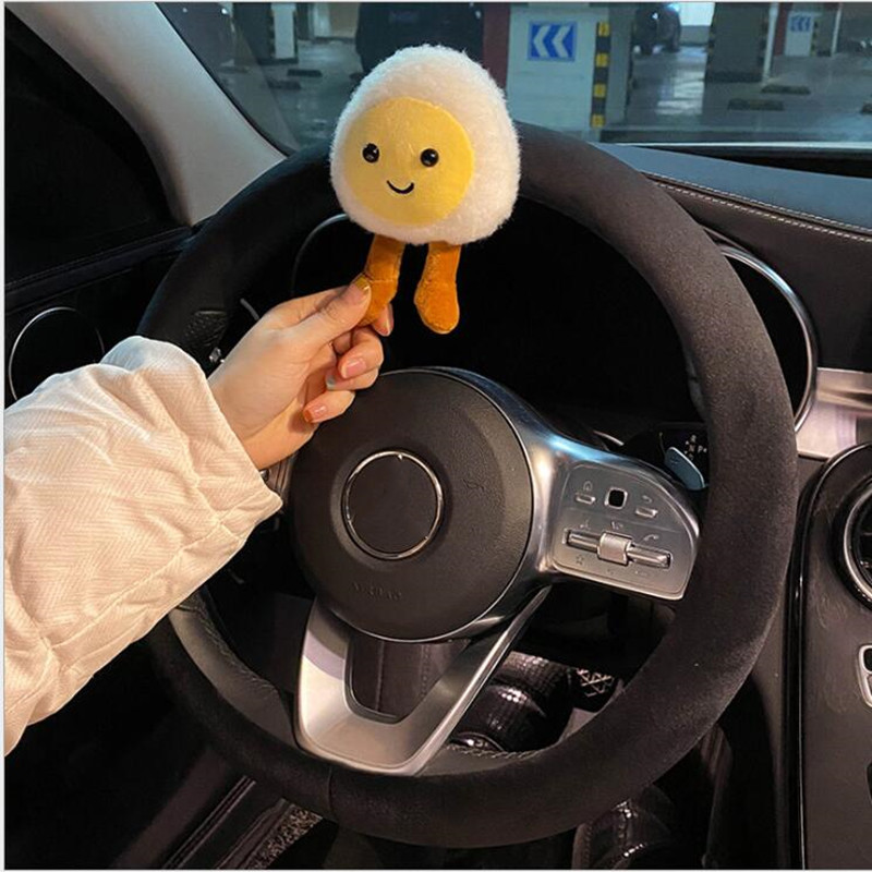 2021 Crtani slatki plišani žumanjak Navlaka za sigurnosni pojas Kreativna navlaka za volan Naslon za glavu Jastuk za vrat Ukras za unutrašnjost automobila