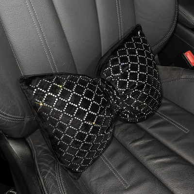 Värvilised rhinestones täis teemant vibusõlme mood sädelev auto interjööri kaunistused universaalne auto vöökoht kaela padi peatugi