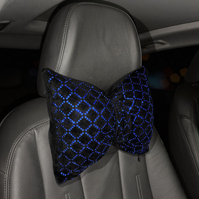 Värvilised rhinestones täis teemant vibusõlme mood sädelev auto interjööri kaunistused universaalne auto vöökoht kaela padi peatugi