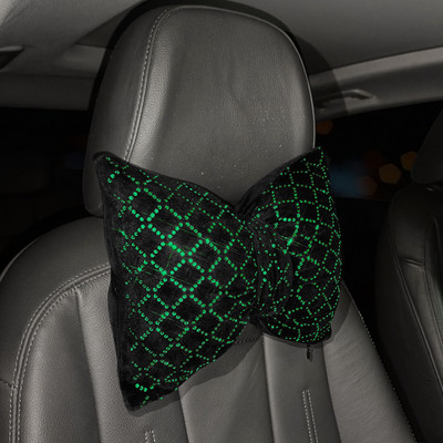 Värvilised rhinestones täis teemant vibusõlme mood sädelev auto interjööri kaunistused universaalne auto vöökoht kaela padi peatugi