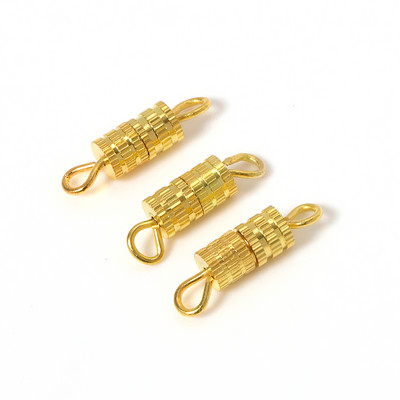 20 бр. Винтови закопчалки за гривни Конектори за Направи си сам бижута Аксесоари Златисто Сребърен цвят Цилиндър Закопчалки Затворена катарама 7x4 mm