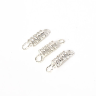 20 бр. Винтови закопчалки за гривни Конектори за Направи си сам бижута Аксесоари Златисто Сребърен цвят Цилиндър Закопчалки Затворена катарама 7x4 mm