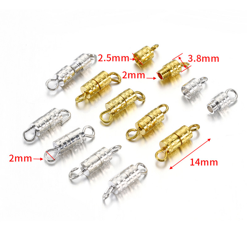 50 komada Ogrlica Narukvice Priključci za lanac Zlatno srebrna boja Vijak Kopča Zatvaranje Kopče Kuka za Diy pribor za izradu nakita