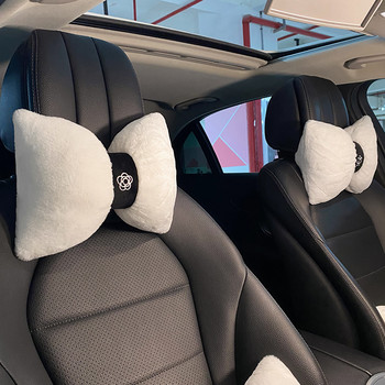 2022 New Cartoon Camellia βελούδινο χειμερινό φθινόπωρο Μαλακό άνετο μαξιλάρι στη μέση αυτοκινήτου