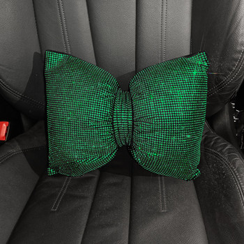 Πολύχρωμα στρας Full Diamond Bowknot Fashion Sparking Car Eσωτερικά Διακοσμητικά Μαξιλάρι κεφαλής στη μέση αυτοκινήτου