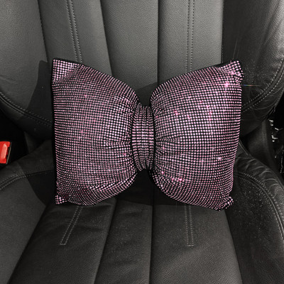 Šareni kamenčići s dijamantnom mašnom Modni svjetlucavi ukrasi za unutrašnjost automobila Univerzalni automobilski jastuk za oko struka Naslon za glavu