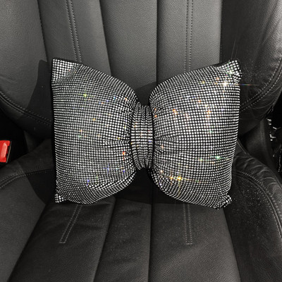 Šareni kamenčići s dijamantnom mašnom Modni svjetlucavi ukrasi za unutrašnjost automobila Univerzalni automobilski jastuk za oko struka Naslon za glavu