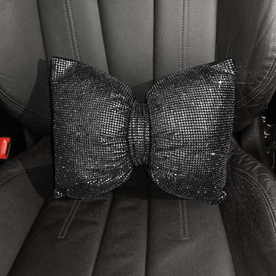 Šareni kamenčići s dijamantnom mašnom Modni svjetlucavi ukrasi za unutrašnjost automobila Univerzalni automobilski jastuk za oko struka Naslon za glavu