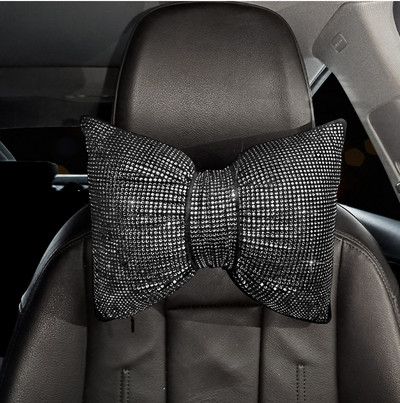 Šareni kamenčići s dijamantnom mašnom Modni svjetlucavi ukrasi za unutrašnjost automobila Univerzalni automobilski jastuk za oko struka Naslon za glavu