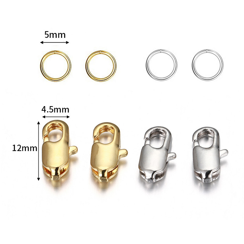 10 komada zlatne kopče od nehrđajućeg čelika s jastogom Kuka s 20 komada kompleta prstenova za skakanje za izradu nakita, narukvica, ogrlica, DIY pribor