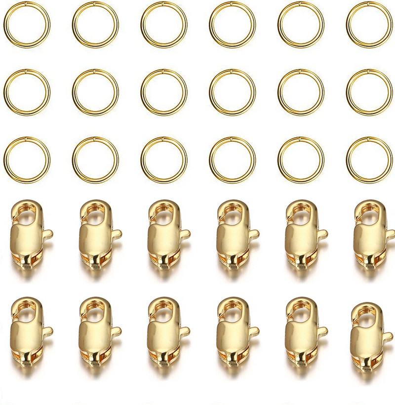 10 komada zlatne kopče od nehrđajućeg čelika s jastogom Kuka s 20 komada kompleta prstenova za skakanje za izradu nakita, narukvica, ogrlica, DIY pribor