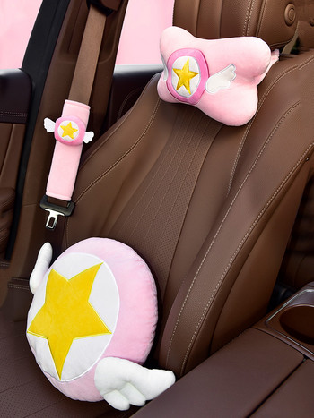Χαριτωμένο Γωνιακό Αστέρι Αυχενικό Μαξιλάρι Cartoon Κάθισμα αυτοκινήτου Στήριγμα οσφυϊκής κεφαλής Μαξιλάρι βελούδινου εσωτερικού αυτοκινήτου