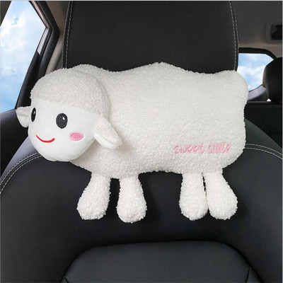 Crtani auto naslon za glavu slatka mekana slatka mala ovca auto naslon za glavu za vrat jastuk auto pliš kreativni unutarnji ukras žene