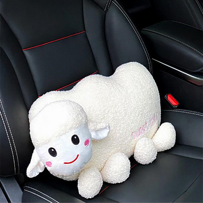 Crtani auto naslon za glavu slatka mekana slatka mala ovca auto naslon za glavu za vrat jastuk auto pliš kreativni unutarnji ukras žene