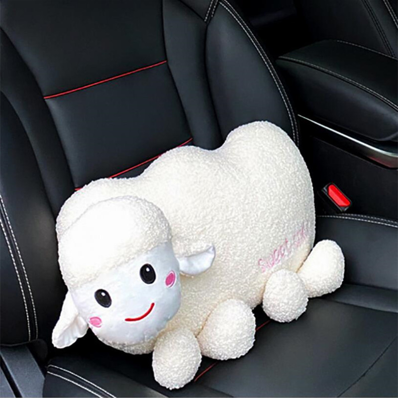 Crtani auto naslon za glavu slatka mekana slatka mala ovca auto naslon za glavu za vrat jastuk auto pliš kreativni unutarnji ukras žene