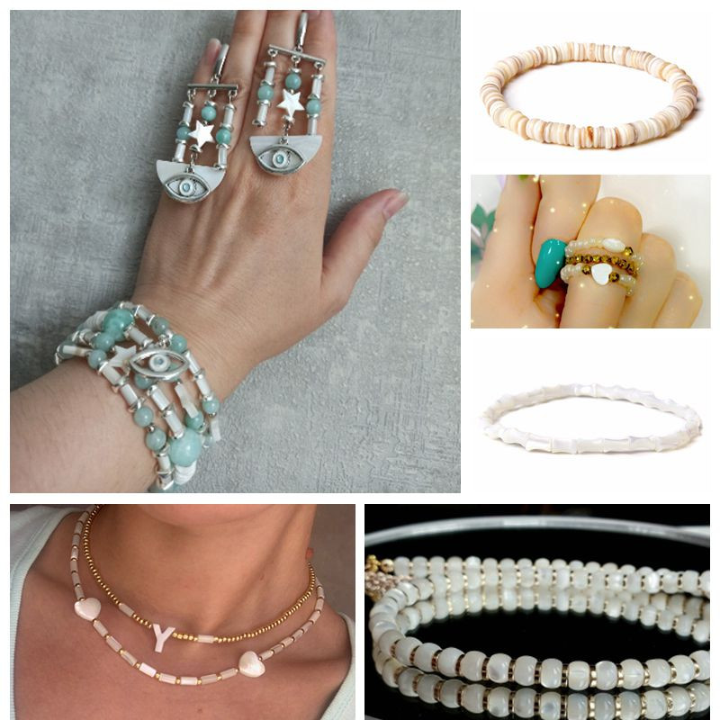 6/8/10/12 mm Perle od prirodnih školjki Bijeli sedef, slatkovodne labave okrugle perle za izradu nakita DIY narukvica, ogrlica 15"