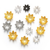 100 kom/lot 8 10 mm filigranski pladanj s lotosovim cvijećem, metalni labavi odstojnici, kapice za perle, kapice za perle na kraju stošca, za DIY izradu nalaza za nakit