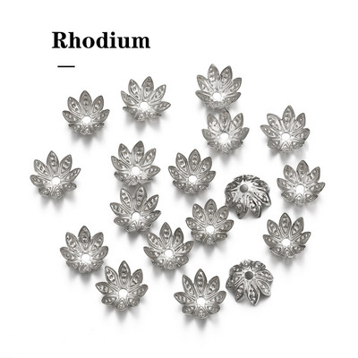 100 kom/lot 8 10 mm filigranski pladanj s lotosovim cvijećem, metalni labavi odstojnici, kapice za perle, kapice za perle na kraju stošca, za DIY izradu nalaza za nakit