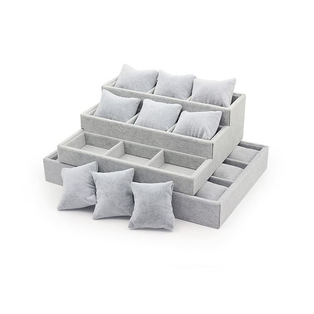 Kiváló minőségű elegáns luxus bársony ékszer karkötő karkötő karóra tálca kijelző párna párnával