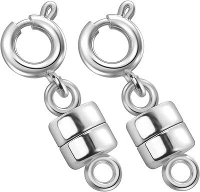 2 бр. Магнитни закопчалки и закопчалки за колиета Позлатени и сребърни конвертори Закопчалки за вериги Конектор за гривна Направи си сам изработка на бижута