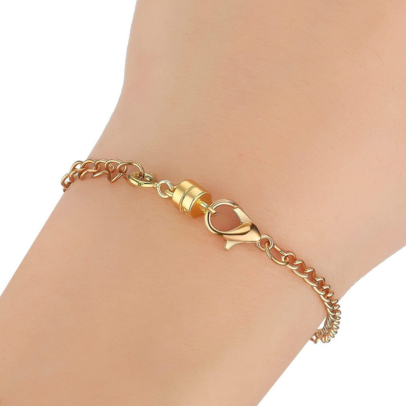 2 бр. Магнитни закопчалки и закопчалки за колиета Позлатени и сребърни конвертори Закопчалки за вериги Конектор за гривна Направи си сам изработка на бижута