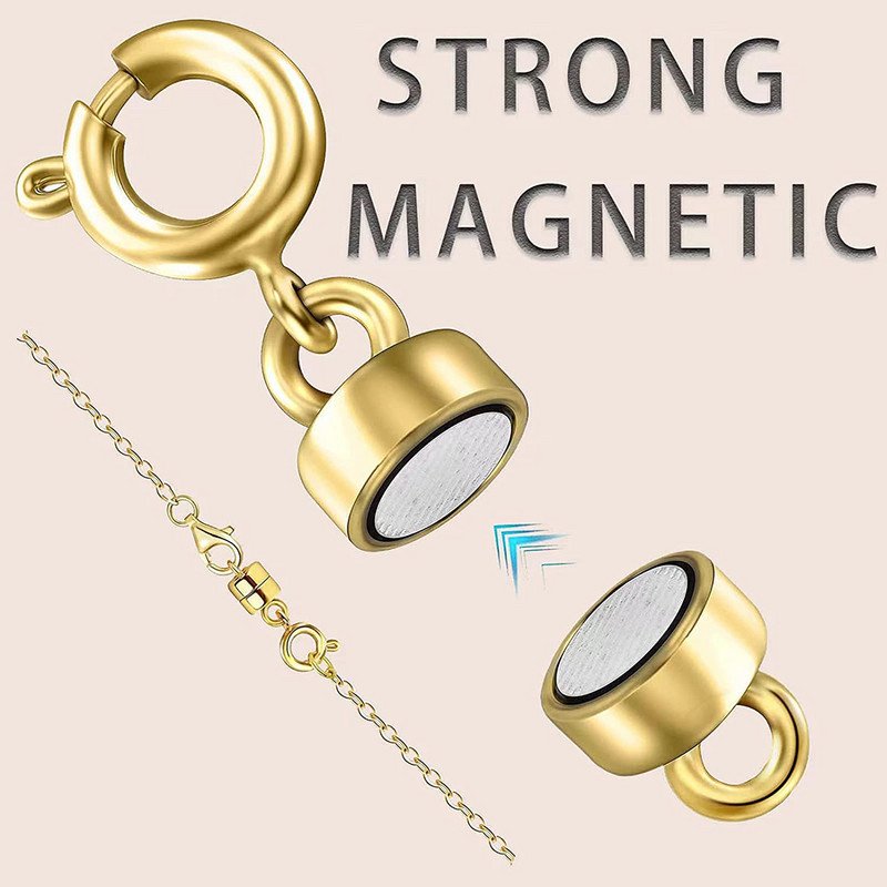 2 бр. Магнитни закопчалки и закопчалки за колиета Позлатени и сребърни конвертори Закопчалки за вериги Конектор за гривна Направи си сам изработка на бижута