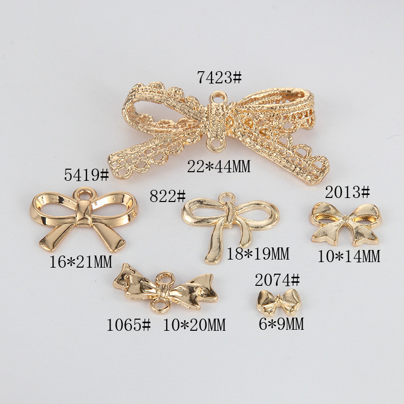 10 komada mašna s čvorovima privjesaka KC pozlaćeni modni privjesci za DIY izradu nakita Ogrlica Narukvica Naušnice Dodaci za rukotvorine