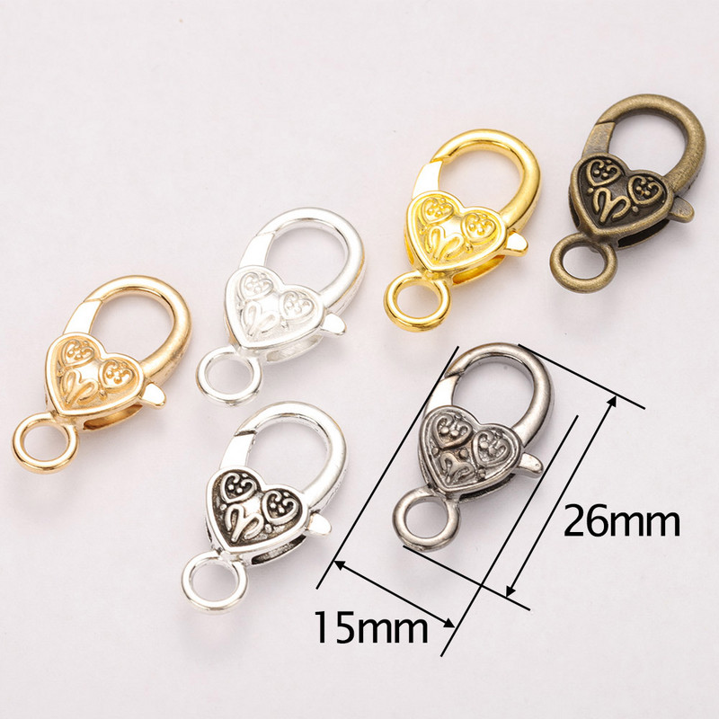 10 komada 26x15 mm Big Lobster kopče Heart Hook Diy dodaci za izradu nakita Ogrlica Narukvica Privjesak Konektor Nalazi
