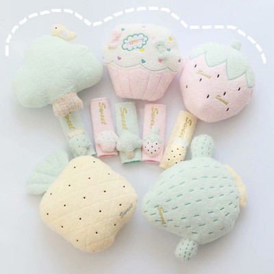 2021 Ins Macaron Color Light Goddess Girl Καρδιά Φράουλα Ανανάς Κέικ Κάκτος Ζώνης Ασφαλείας Κάλυμμα για Αυχένα αυτοκινήτου Μαξιλάρι προσκέφαλου