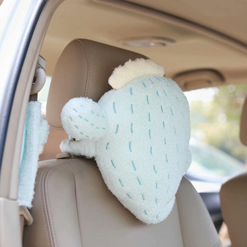 2021 Ins Macaron Colour Light Goddess Girl Heart Strawberry Ananas Cake Cactus Navlaka za sigurnosni pojas Automobil Jastuk za vrat i naslon za glavu