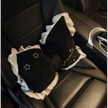 2021 Нова плюшена възглавница Creative Cartoon Seat Belt Cover Home Car Office Bnowknot Waist Background Възглавница Laides Interior Ornament