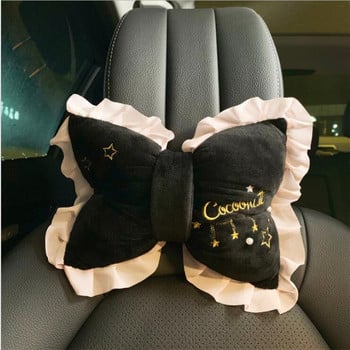 2021 Нова плюшена възглавница Creative Cartoon Seat Belt Cover Home Car Office Bnowknot Waist Background Възглавница Laides Interior Ornament