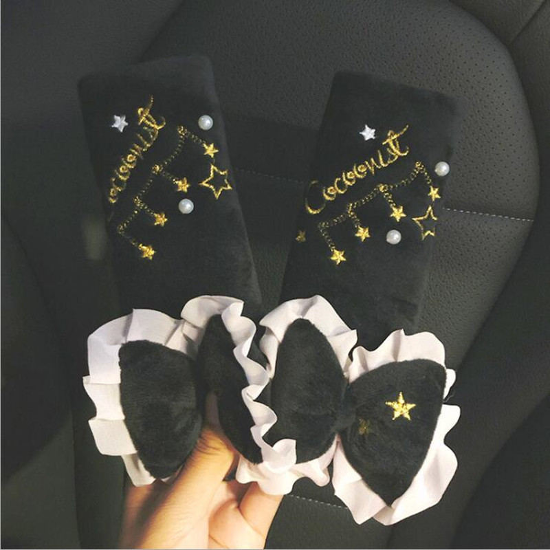 2021. Novi plišani jastuk Kreativni crtić Navlaka za sigurnosni pojas Kućni Auto Ured Bnowknot Naslon za glavu Jastuk Laides Ukrasi za unutrašnjost