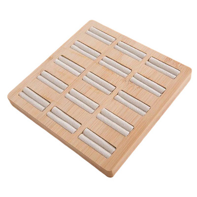 Pladanj za izlaganje prstena od prirodnog bambusa i pravokutnog drvenog prstena Pladanj za izlaganje nakita Pult za izlaganje nakita