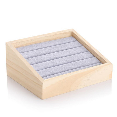 Pladanj za izlaganje prstena od prirodnog bambusa i pravokutnog drvenog prstena Pladanj za izlaganje nakita Pult za izlaganje nakita