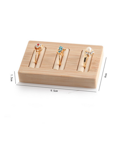 Pladanj za izlaganje prstena od prirodnog bambusa i pravokutnog drvenog prstena Pladanj za izlaganje nakita Pult za izlaganje nakita