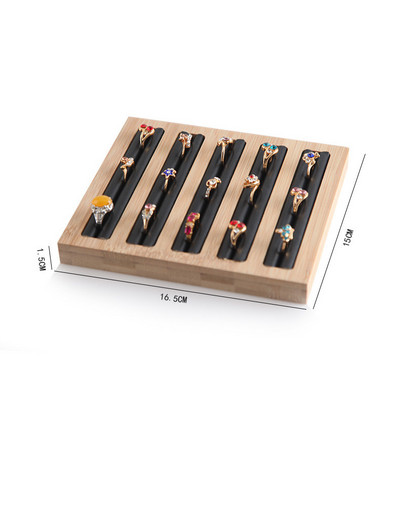 Pladanj za izlaganje prstena od prirodnog bambusa i pravokutnog drvenog prstena Pladanj za izlaganje nakita Pult za izlaganje nakita