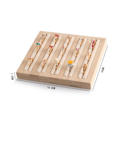 Pladanj za izlaganje prstena od prirodnog bambusa i pravokutnog drvenog prstena Pladanj za izlaganje nakita Pult za izlaganje nakita