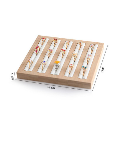 Pladanj za izlaganje prstena od prirodnog bambusa i pravokutnog drvenog prstena Pladanj za izlaganje nakita Pult za izlaganje nakita