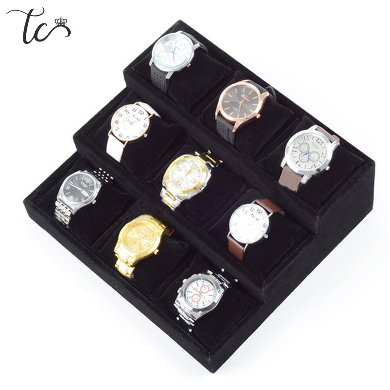 Narukvica Držač za prikaz nakita 3 sloja 9 rešetki s mekim jastukom Ogrlica Sat Narukvica Šalter za nakit Vitrina Organizator Pladanj